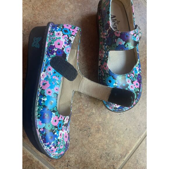 alegria mules blue floral sz 36 - Picture 2 of 8